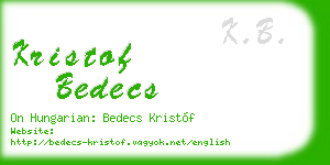 kristof bedecs business card