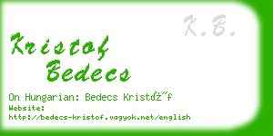 kristof bedecs business card